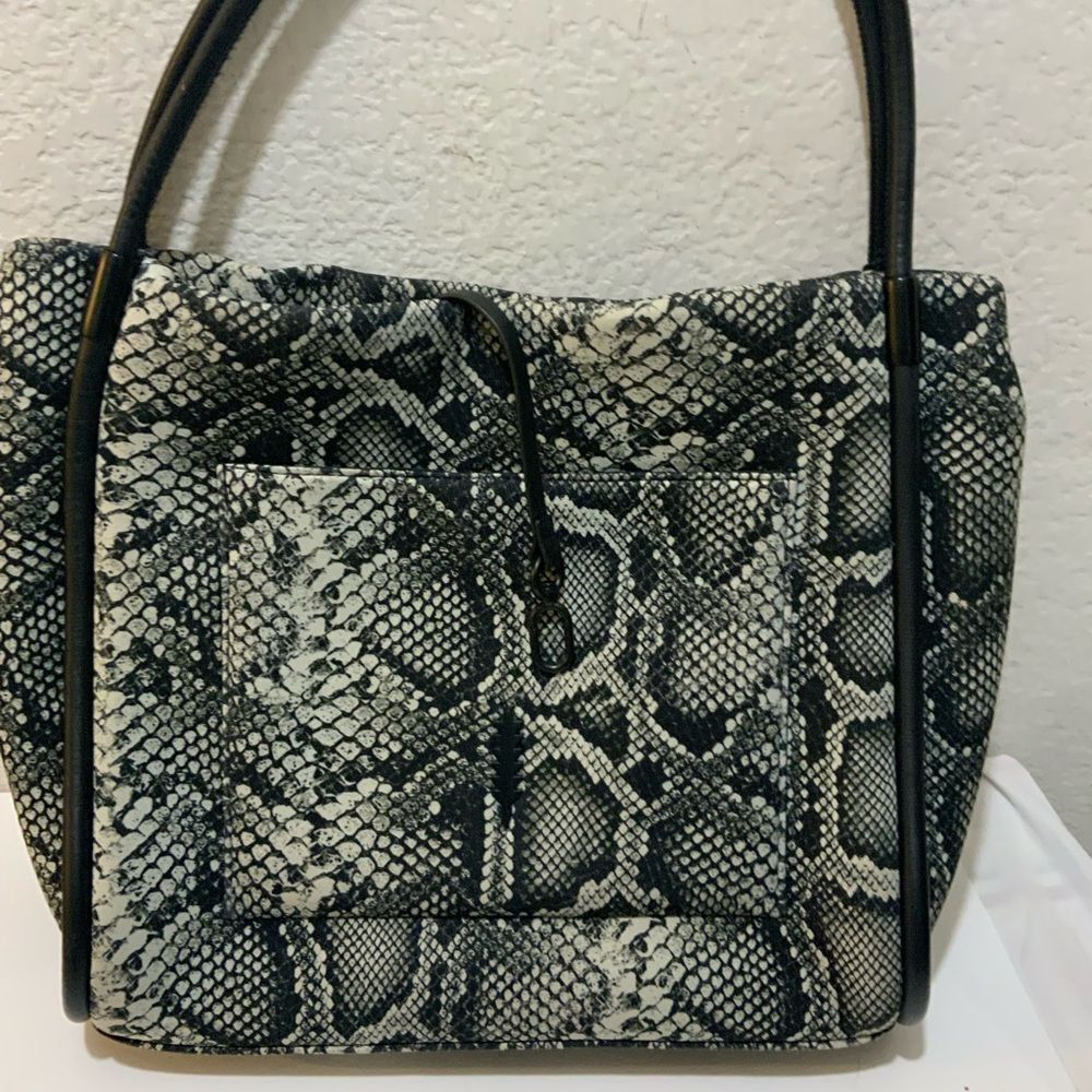 Thacker Tery Tote Black & White Python - image 2